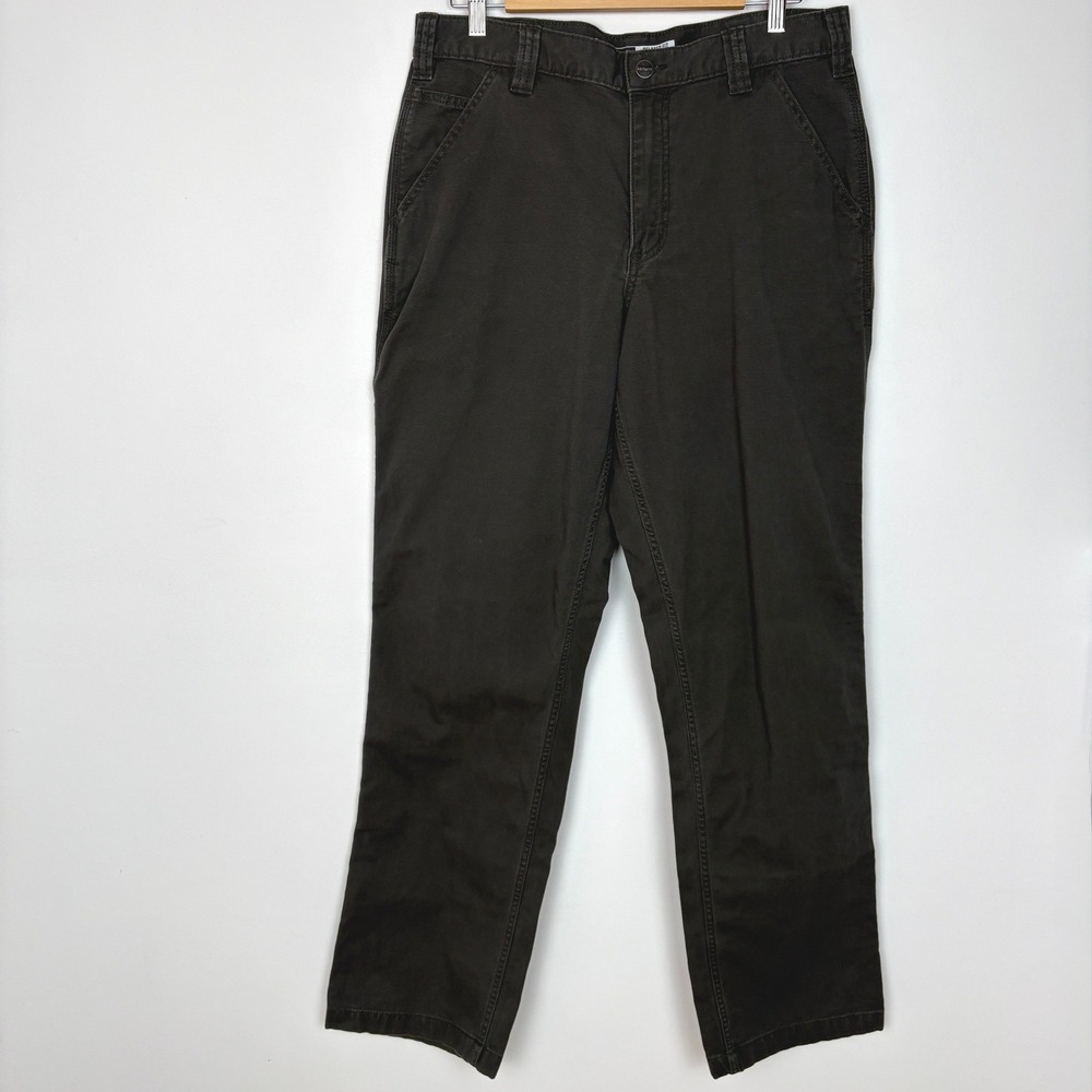 Carhartt Rugged Flex Relaxed Fit Canvas Work Pants 34x34 (34x32) Gray Carpenter